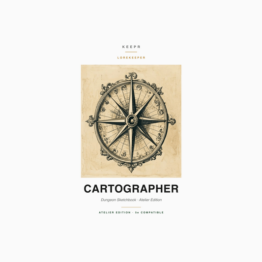 Lorekeeper Cartographer — Atelier Edition · D&D Sketchbook — Atelier cover