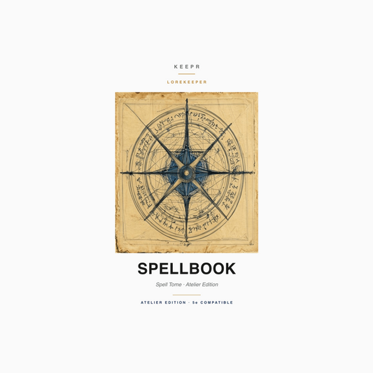 Lorekeeper Spellbook — Atelier Edition · D&D Spell Tome — Atelier cover