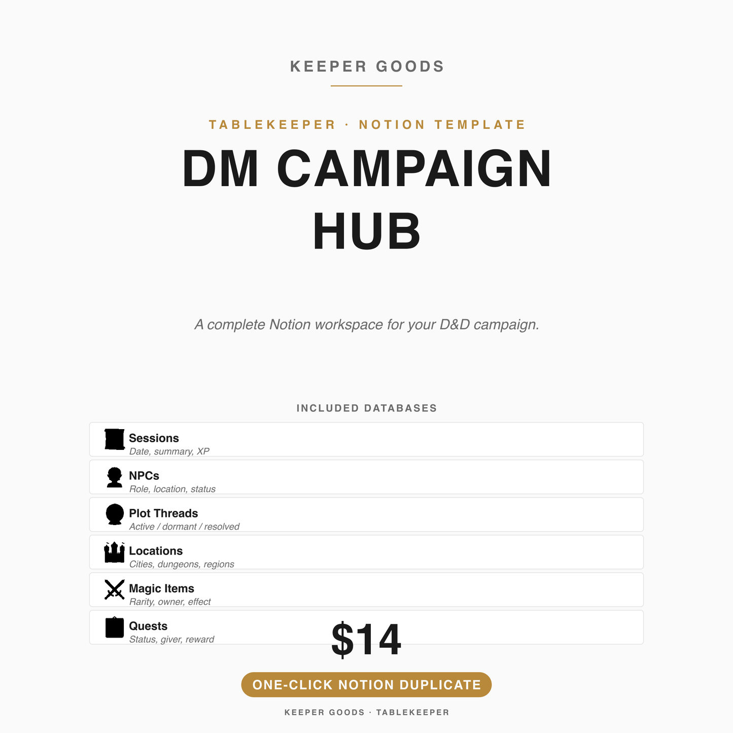 Notion DnD Campaign Hub Template — Notion template hero