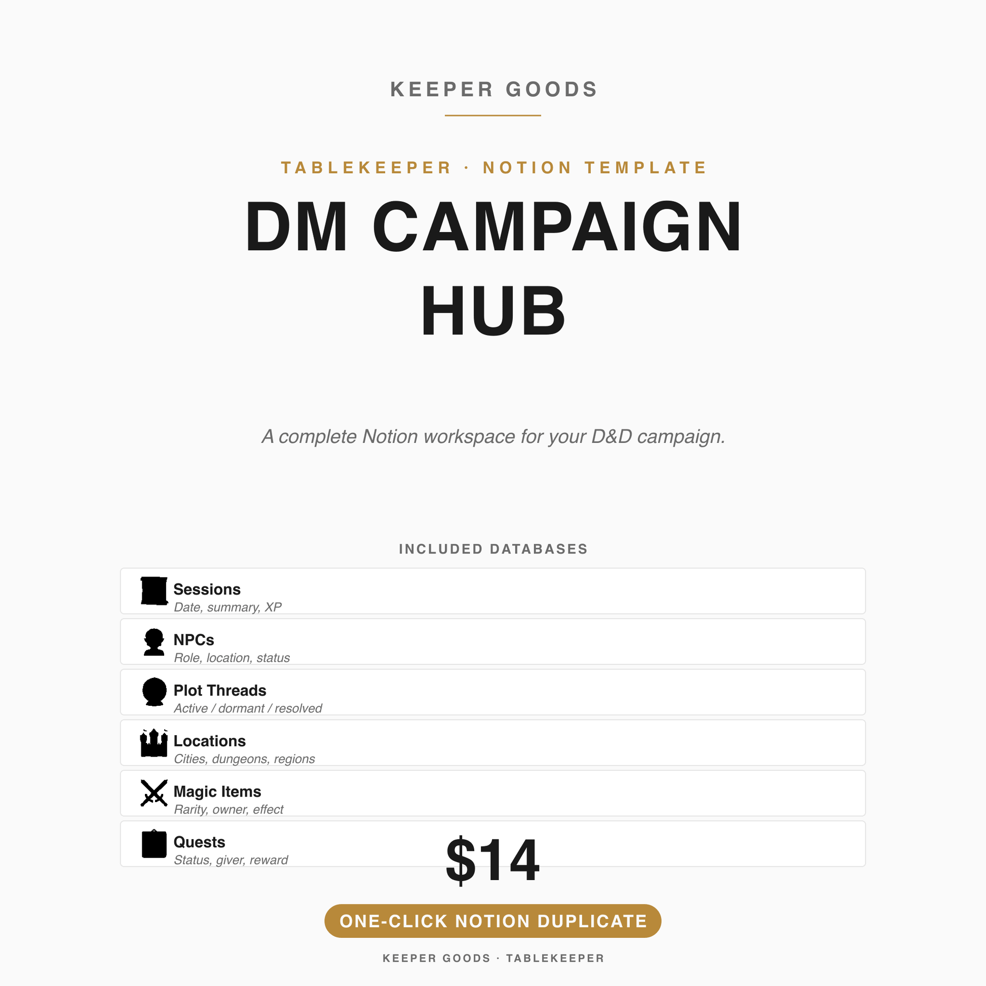 Notion DnD Campaign Hub Template — Notion template hero