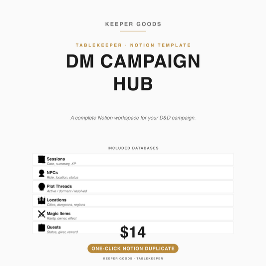 Notion DnD Campaign Hub Template — Notion template hero