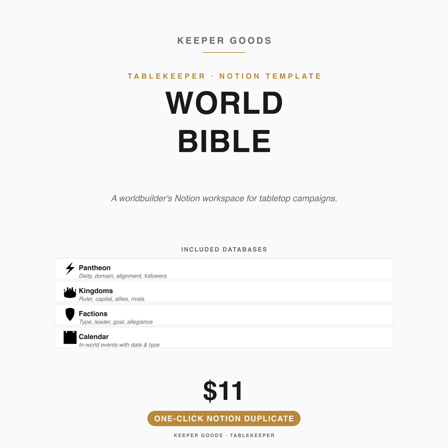 Notion DnD World Bible Template — Notion template hero
