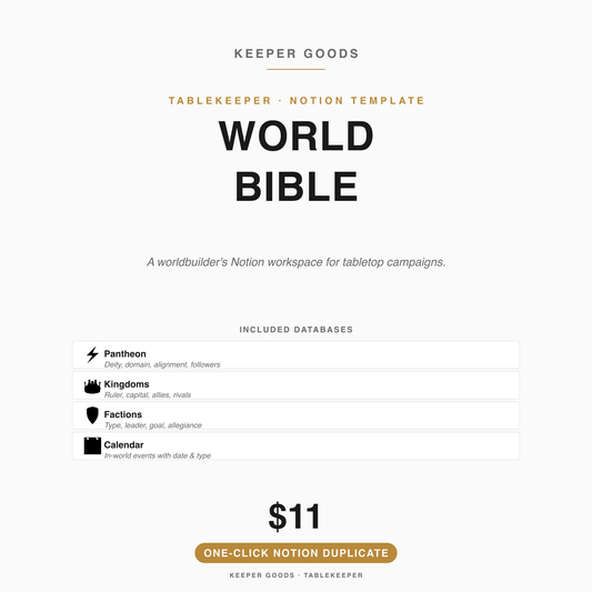 Notion DnD World Bible Template — Notion template hero